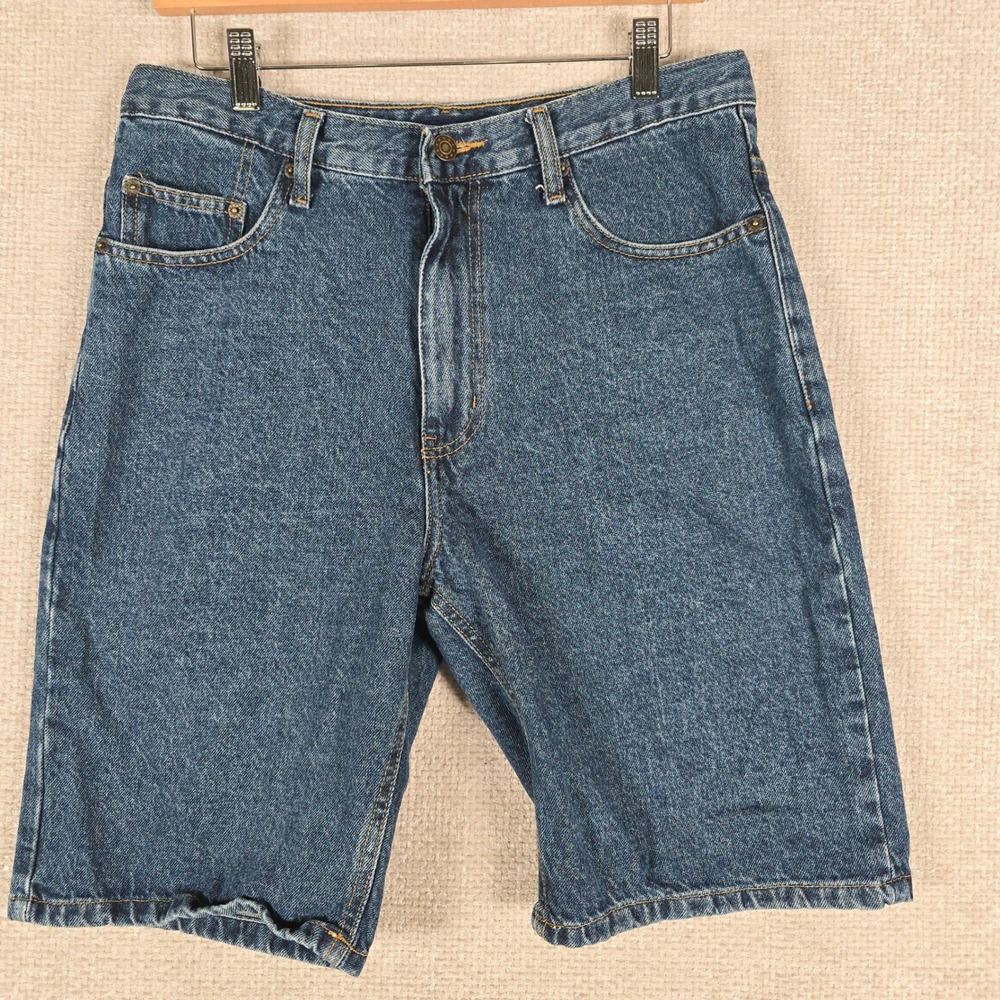 Northcrest Mens Blue Denim‎ Shorts 100% Cotton Medium Wash Size 32